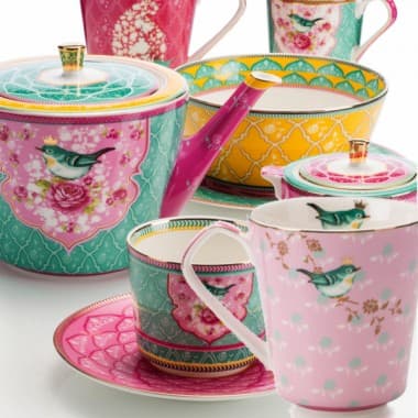 Чайный сервиз на 6 персон Come nelle favole розовый, 21 предмет, 11 наименований